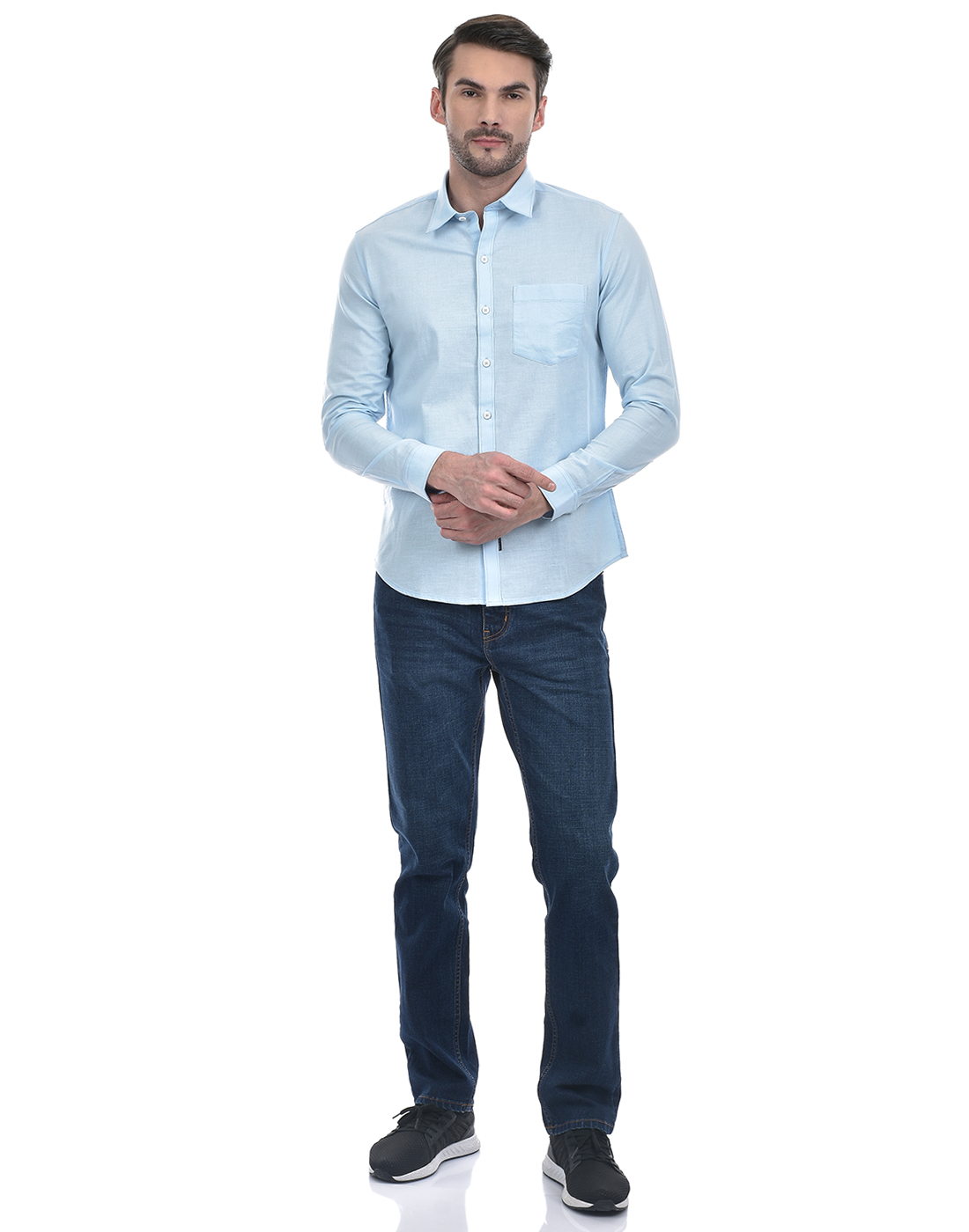 Numero Uno Men Solid Blue Shirt